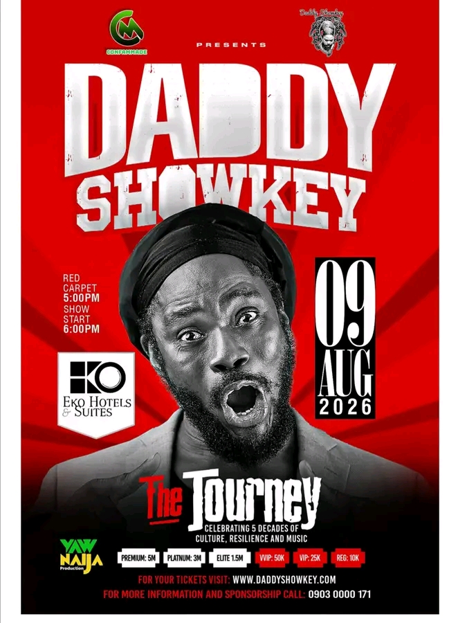 Singers Tubaba, KCee, Tony Tetuila, To Headline Daddy Showkey’s Golden Jubilee Celebration On Stage.